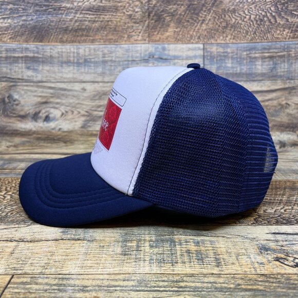 Defunct Old Milwaukee Beer Label Unisex Trucker Hat Navy Snapback Baseball Cap - Picture 4 of 8